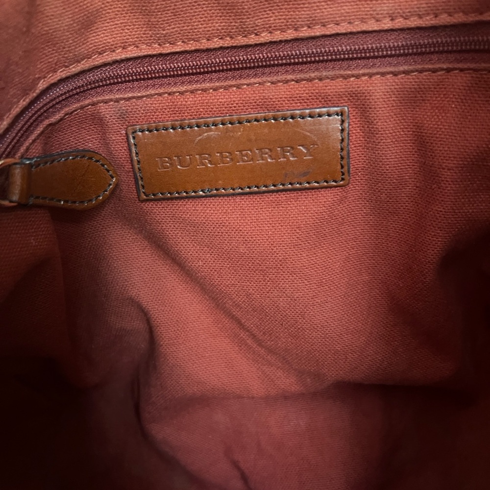 Burberry Beige and Red Plaid Tote - Picture 6 of 10